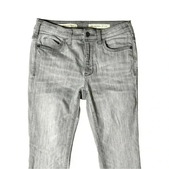 Anthro Pilcro Medium Gray High Rise Skinny Denim Jeans Women's sz 27 - Picture 3 of 7